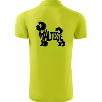 Pánská košile Maltézský psík nápis v těle - Polokošile Victory sportovní (dresovina) - 2XL ( Limetková )