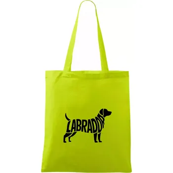 Labrador nápis v těle - Taška bavlněná - 42 x 38 cm ( Limetková )
