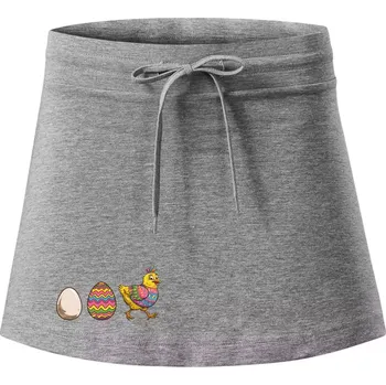 Dámské oblečení Evoluce vajíčka - velikonoce - slepice - Sportovní sukně - two in one - M ( Tmavě šedý melír )