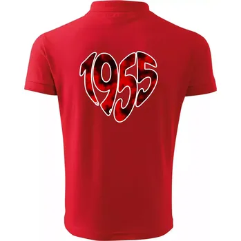 Pánská košile 1955 v srdci - Polokošile pánská Pique Polo 203 - 3XL ( Červená )