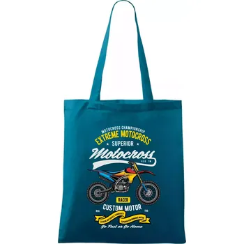 Motocross extreme custom motor - Taška bavlněná - 42 x 38 cm ( Petrolejová )
