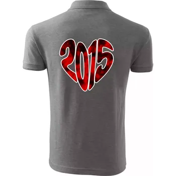 Pánská košile 2015 v srdci - Polokošile pánská Pique Polo 203 - 5XL ( Tmavě šedý melír )