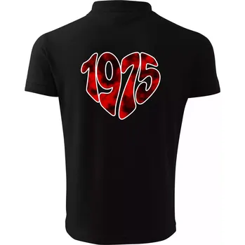 Pánská košile 1975 v srdci - Polokošile pánská Pique Polo 203 - S ( Černá )