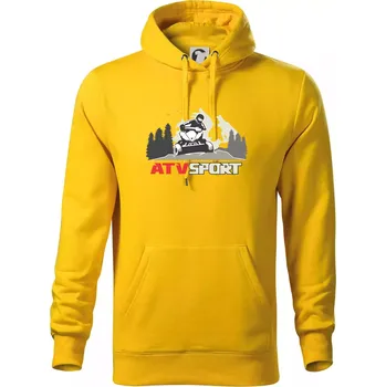 Pánská mikina ATV čtyřkolka sport - Mikina pánská Cape s kapucí - 5XL ( Žlutá )