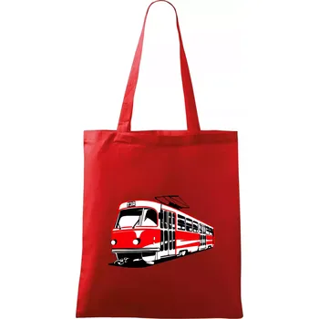 Nákupní taška Tramvaj T3R barevná - Taška bavlněná - 42 x 38 cm ( Červená )