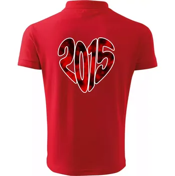Pánská košile 2015 v srdci - Polokošile pánská Pique Polo 203 - 4XL ( Červená )