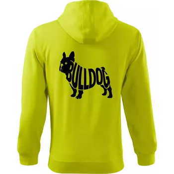 Pánská móda Bulldog nápis v těle - Mikina s kapucí na zip trendy zipper - 3XL ( Limetková )