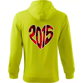 Pánská móda 2015 v srdci - Mikina s kapucí na zip trendy zipper - L ( Limetková )