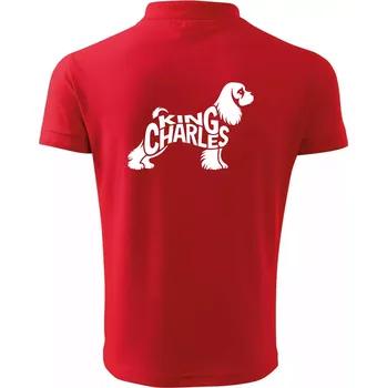 Pánská košile Kavalír king Charles španěl nápis v těle - Polokošile pánská Pique Polo 203 - XL ( Červená )