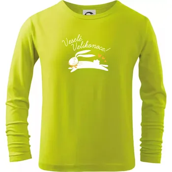 Dětská móda Veselé Velikonoce - bíle - Triko dětské Long Sleeve - 146 cm/10 let ( Limetková )