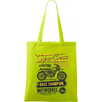 Super Cross - Taška bavlněná - 42 x 38 cm ( Limetková )