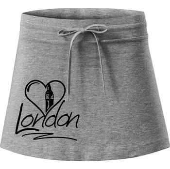 Dámské oblečení London Love - Sportovní sukně - two in one - L ( Tmavě šedý melír )