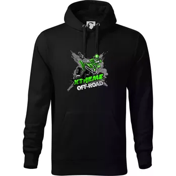 Pánská mikina ATV čtyřkolka offroad XXX - Mikina pánská Cape s kapucí - 4XL ( Černá )