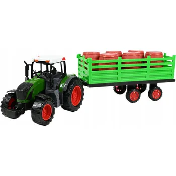 autíčko ZEMĚDĚLSKÝ TRAKTOR S PŘÍVĚSEM VELKÝ TRAKTOR STROJ RŮZNÉ BARVY