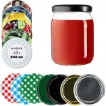 48x SKLENICE 540ML ZAVAŘOVACÍ SKLENICE NA DŽEM S MEDEM, ŠROUBOVACÍ VÍČKO 82MM