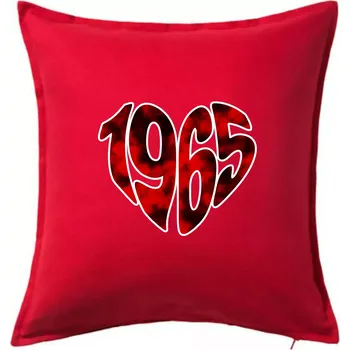 Polštář 1965 v srdci - Polštář 50x50 - 50x50 - Pouze potah ( Červená )