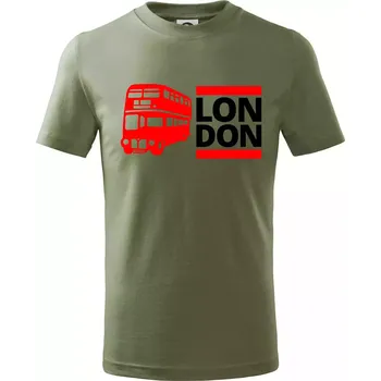 LON DON BUS - Tričko dětské bavlněné - 104-110cm / 3-4 roky ( Khaki )
