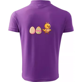 Pánská košile Evoluce vajíčka - velikonoce - kuře - Polokošile pánská Pique Polo 203 - L ( Fialová )