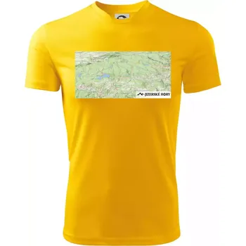 Jizerské hory mapa - Dětské triko sportovní (dresovina) - 122 cm/6 let ( Žlutá )