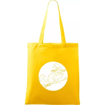 Kočka na koštěti - Taška bavlněná - 42 x 38 cm ( Žlutá )