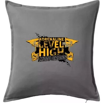 Polštář Motocross adrenaline level high - Polštář 50x50 - 50x50 - Pouze potah ( Tmavě šedý melír )