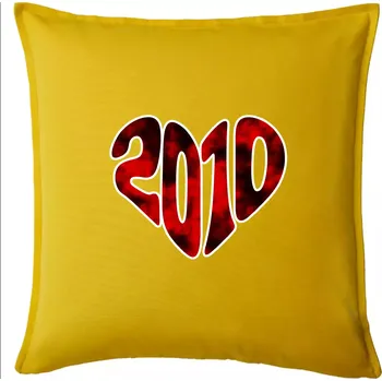 Polštář 2010 v srdci - Polštář 50x50 - 50x50 - Pouze potah ( Žlutá )
