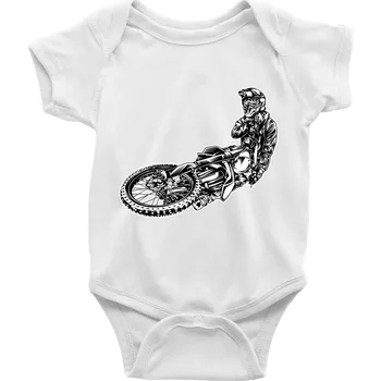 Kojenecký body Motocross letec - Body kojenecké s krátkým rukávem - Krátký r. 12-18 měs ( Bílá )