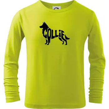 Dětská móda Colie nápis v těle - Triko dětské Long Sleeve - 158 cm/12 let ( Limetková )