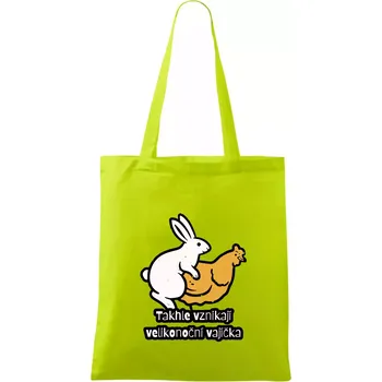 Takhle vznikají velikonoční vajíčka - Taška bavlněná - 42 x 38 cm ( Limetková )