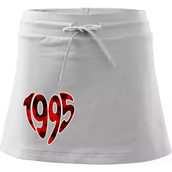 Dámská sukně 1995 v srdci - Sportovní sukně - two in one - S ( Bílá )