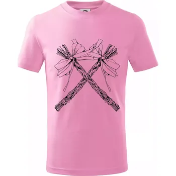 Chlapecké tričko Pomlázky zkřížené - Tričko dětské bavlněné - 104-110cm / 3-4 roky ( Růžová )