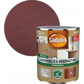 barva a nátěr na dřevo Sadolin rychleschnoucí dekorační lazura na dřevo, saténový lesk, teak, 0,2 l