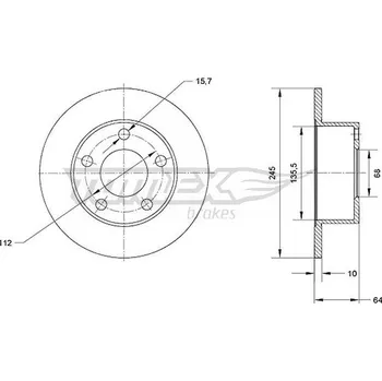 Brzdový kotouč Brzdový kotouč TOMEX Brakes TX 70-02