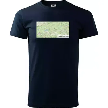 Pánské tričko Jizerské hory mapa - Triko extra velké (5-8XL) - 6XL ( Námořní modrá (velmi tmavá - téměř černá) )