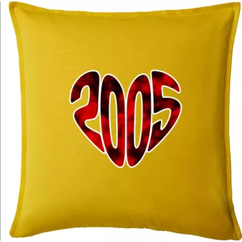 Polštář 2005 v srdci - Polštář 50x50 - 50x50 - Pouze potah ( Žlutá )