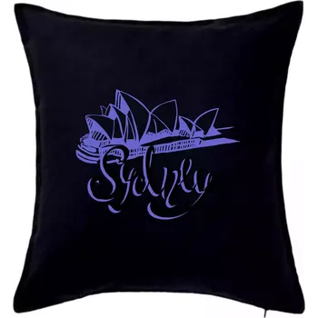 Polštář Sydney Lettering - Polštář 50x50 - 50x50 - Pouze potah ( Černá )