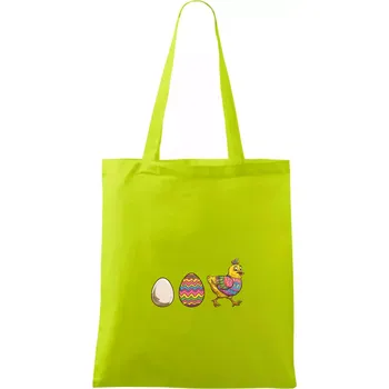 Evoluce vajíčka - velikonoce - slepice - Taška bavlněná - 42 x 38 cm ( Limetková )