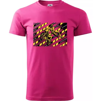 Caution do not cross - Klasické pánské triko vyšší gramáže - S ( Purpurová )