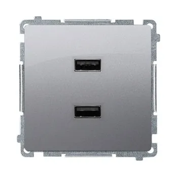 Elektrická zásuvka USB zásuvka do zdi Kontakt-simon šedá
