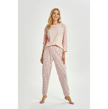 Pánské pyžamo 3442 DÁMSKÉ DLOUHÉ PYŽAMO NORI S-XL Růžová L