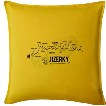 Polštář Profil Jizerské hory - Polštář 50x50 - 50x50 - Pouze potah ( Žlutá )