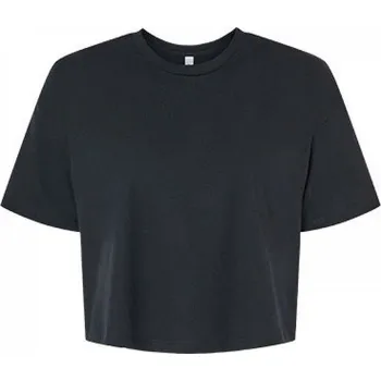 Bella+Canvas Lehké oversize crop top tričko z jednoduchého žerzeje Barva: Černá, Velikost: XL BL6482