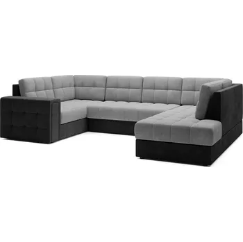 Sedací souprava Rozkládací rohová sedačka GLOSSO U světle šedá / tmavě šedá