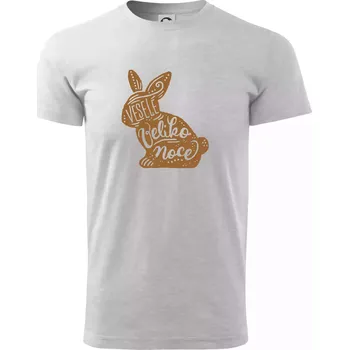 Veselé Velikonoce - zajíček - Triko extra velké (5-8XL) - 8XL ( Světlešedý Melír )