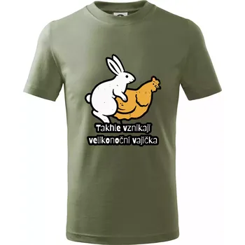 Takhle vznikají velikonoční vajíčka - Tričko dětské bavlněné - 146 cm/10 let ( Khaki )