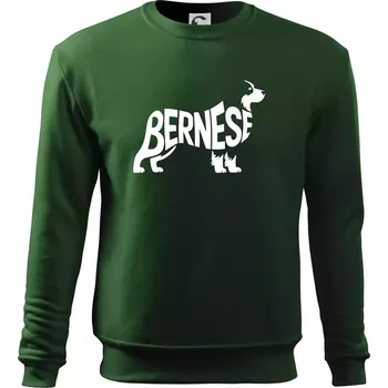 Pánská mikina Bernese Mountain Dog nápis v těle - Mikina Essential pánská - M ( Lahvově zelená )