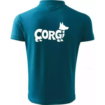 Pánská košile Corgi nápis v těle - Polokošile pánská Pique Polo 203 - 3XL ( Tmavý tyrkys )