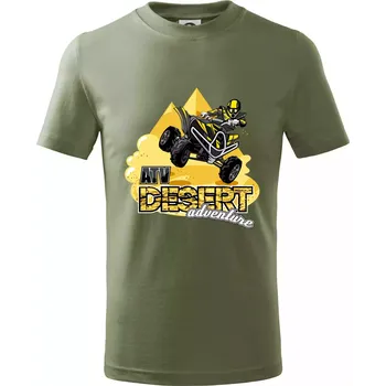 ATV čtyřkolka desert adventure - Tričko dětské bavlněné - 122 cm/6 let ( Khaki )