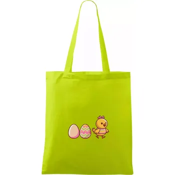 Evoluce vajíčka - velikonoce - kuře - Taška bavlněná - 42 x 38 cm ( Limetková )