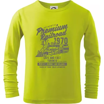 Dětská móda Premium Railroad - Triko dětské Long Sleeve - 122 cm/6 let ( Limetková )